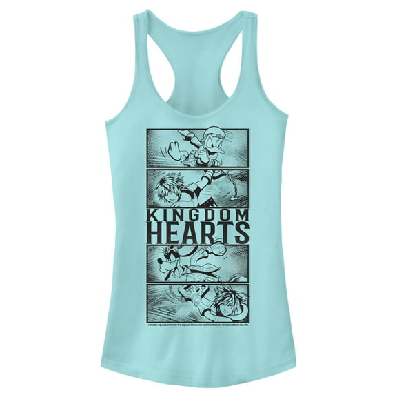 Junior's Kingdom Hearts 3 Action Panels Racerback Tank Top Cancun 2X Large
