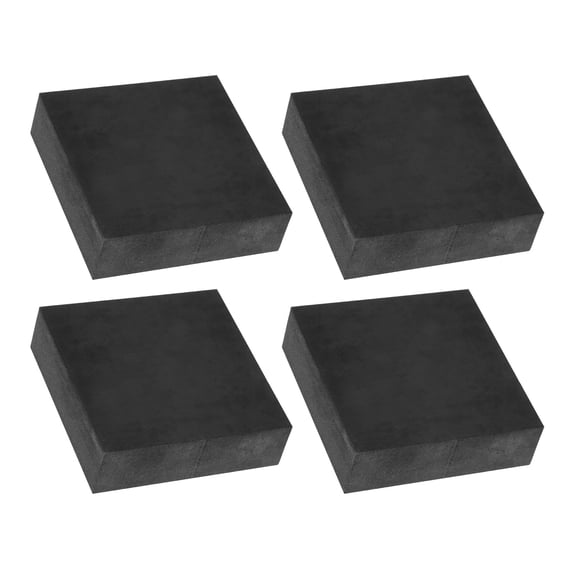 Uxcell Rubber Solid Anti-Vibration Pads, 4 Pcs 80mm x 25mm Thick Rubber Square Washers Multi-Purpose Gasket Pad Bushings Spacer for HVAC Compressor Air Conditioner, Black