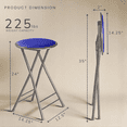 thumbnail image 3 of Lavish Home Counter Bar Stool, Backless 24 in. Portable Folding Stool with 225lb Capacity for Kitchen or Rec Room, Blue, 3 of 7