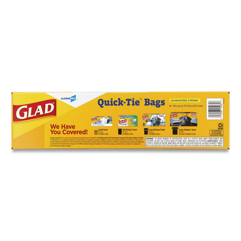 Glad 6638985 18 gal Compactor Bags Key-Lock, White 