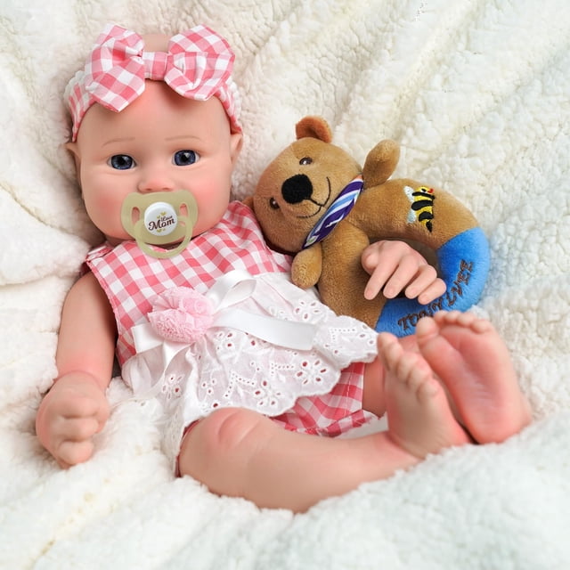 Muñeca Reborn JIZHI, totalmente de silicona, 40 cm, 2,6 kg, con accesorio