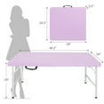 thumbnail image 2 of 4ft Light Purple Portable Folding Table Indoor Outdoor Use Foldable Camping Table with 135KG Weight Capacity Easy Clean Surface Compact Storage, 2 of 7