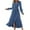 Blue, variant on Elainilye Fashion Boho Summer Dress Casual Bohemian Dress V-Neck Long Sleeve Dress Long Dress,Orange
