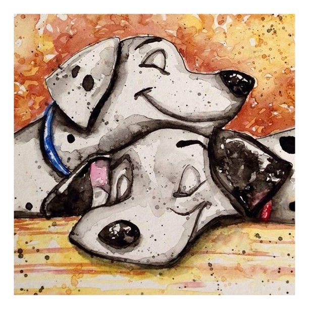 Wdftyju Diamante pintura Meng mascota perro completo redondo Rhinestone pared Wdftyju 5bt7kj9vc6ly0rc9
