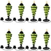 Sunnydaze Swirling Metal with Glass Tabletop Torches - Outdoor Patio and Lawn Citronella Torch - Set of 8 - Green