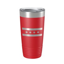 Chicago IL Flag Tumbler Chitown Travel Mug Gift Insulated Laser Engraved Coffee Cup 20 oz Red