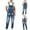 Dark Blue, variant on Men's Denim Bib Overalls Jeans Fashion Boot Cut Trousers Casual Slim Fit Adjustable Straps Jumpsuit Dark Blue XXXL