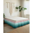 thumbnail image 2 of Pink Turquoise Bed Skirt Stripe Gradient Bed Skirts California King Size 16 Inch Drop, Wrap Around Dust Ruffle&nbsp;Bedskirt with Adjustable Elastic Belt for Queen Size Beds, 2 of 7