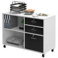 thumbnail image 4 of DEXTRUS 3 Drawer Lateral File Cabinet, Printer Stand with Drawers, File Cabinet Fits A4 Letter Legal Size Folders, White, 4 of 10