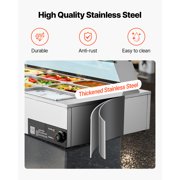 KFFKFF Commercial Electric Food Warmer, 1700W Stainless Steel Steam Table with Glass Lid, 12-Pan Countertop Buffet Bain Marie, Includes Soup and Perforated Ladles, Ideal for Catering, Restaurants