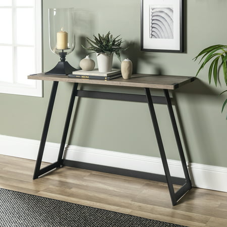 Rustic Wood And Metal Grey Wash Entryway Table By Manor Park