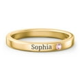 thumbnail image 1 of Bague Empilable en Pierre de Naissance avec Gravure - Tourmaline Rose (Octobre), 1 of 7