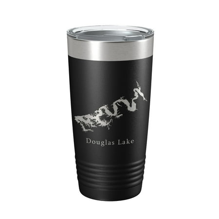 

Douglas Lake Map Tumbler Travel Mug Insulated Laser Engraved Coffee Cup Tennessee 20 oz Black