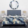 thumbnail image 3 of Designart "Abstract Blue Beige Ink" Abstract Bedding Covert Set - Modern & Contemporary Bed Set With 1 Sham, 3 of 5