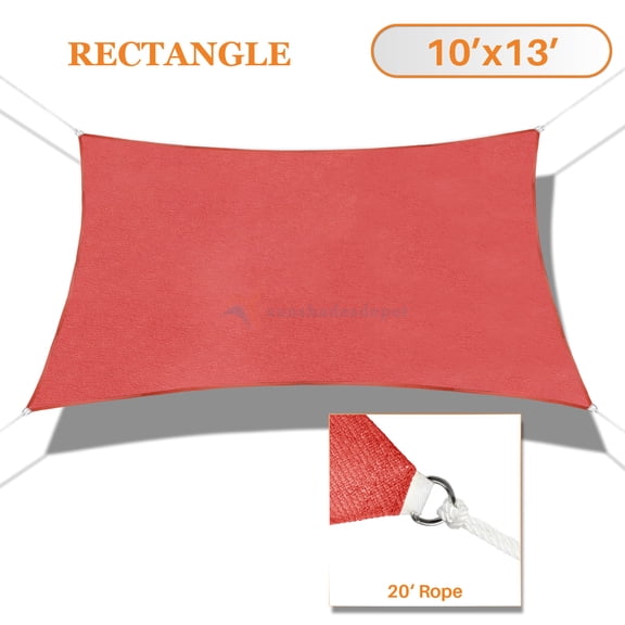 Sunshades Depot 10' x 13' Sun Shade Sail Rctangle Permeable Canopy Red Custom Size Available Commercial Standard
