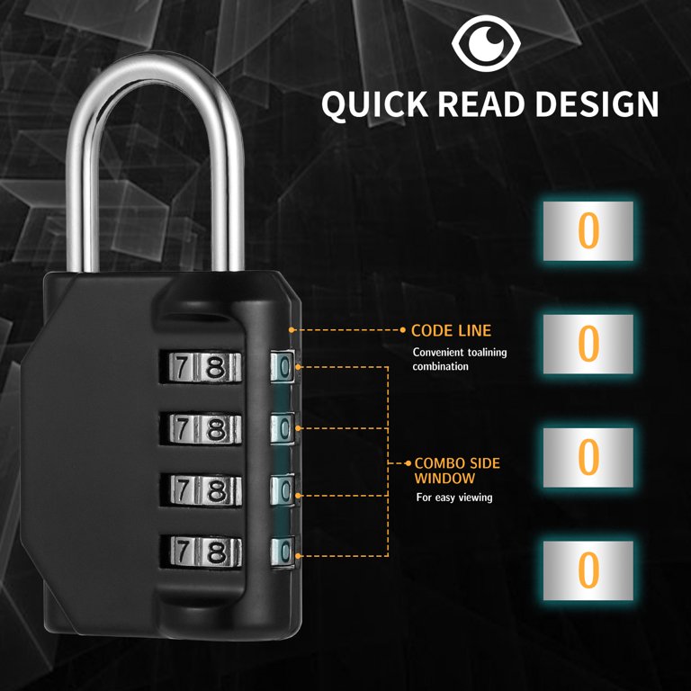 Puroma 1 Pack Combination Lock 4 Digit Locker Lock Outdoor