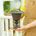 thumbnail image 2 of Sungmor Cast Iron Tabletop Flower Vase, Vintage Pretty French Urn Planter Design, 7" Tall 6.6" Wide Decorative Centerpiece Flower Stand Plant Holder, Artificial Flower Arrangement Home Decor, 2 of 7