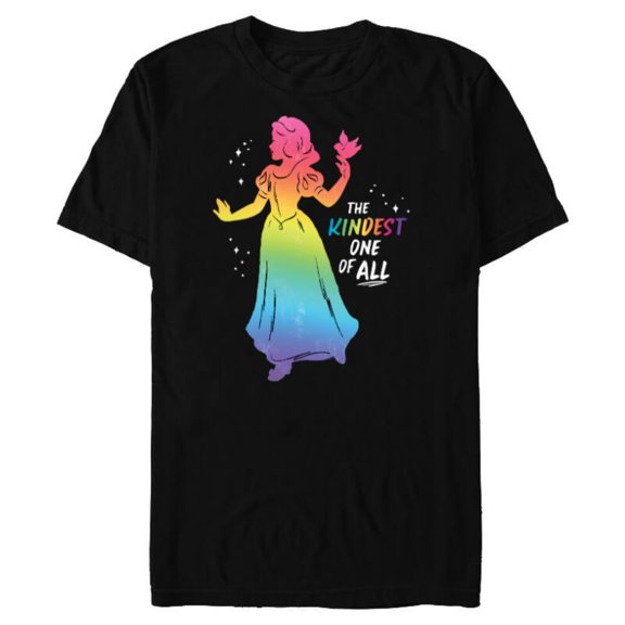 Disney Princess Snow White Rainbow The Kindest One of All- Short Sleeve Blended T-Shirt for Adults - Customized-Black
