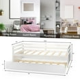 thumbnail image 4 of Giantex Twin Size Wooden Daybed with Pull-Out Trundle Bed Set Wood Guest Bed Frame Slats for Bedroom Living Room Dorm, White, 4 of 8