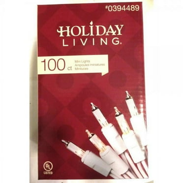 Holiday Living 100ct Mini Lights, White Lights with White Cord,