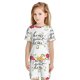 thumbnail image 5 of Balery Home Sweet Home Floral Conjunto de Pijama Infantil de Manga Corta con Estampado – Ropa de Dormir de Algodón Suave-XX-Large, 5 of 5