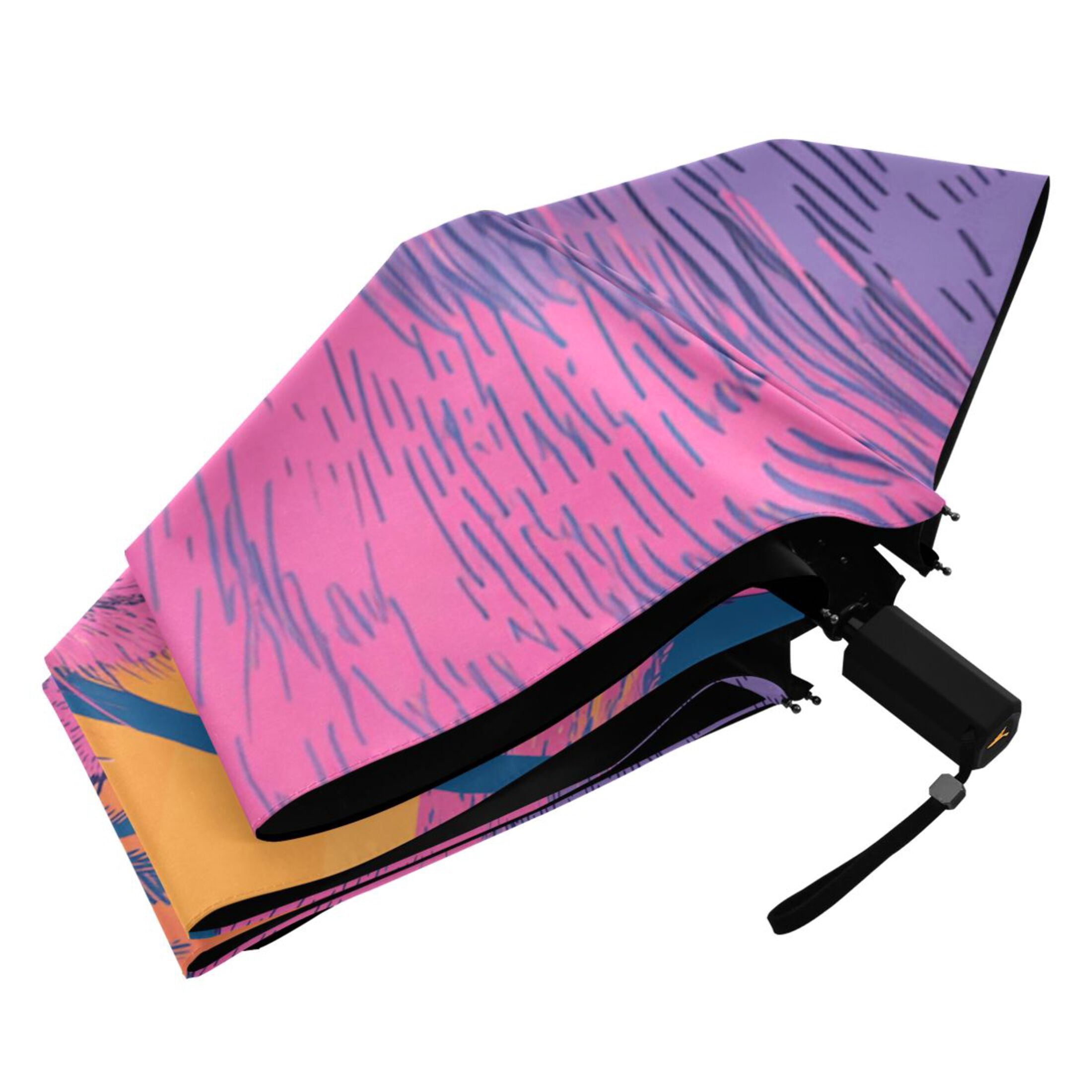 Guinea Pig with Sunglasses Compact Sun Umbrella Windproof Travel Umbrellas for Rain Strong Portable UV Protection