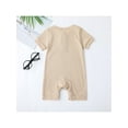 thumbnail image 3 of Kiapeise Unisex Newborn Baby Boy Girl Summer Romper Waffle Knitted Jumpsuit Short Infant Solid Clothes Ribbed One-Piece Outfit, 3 of 7