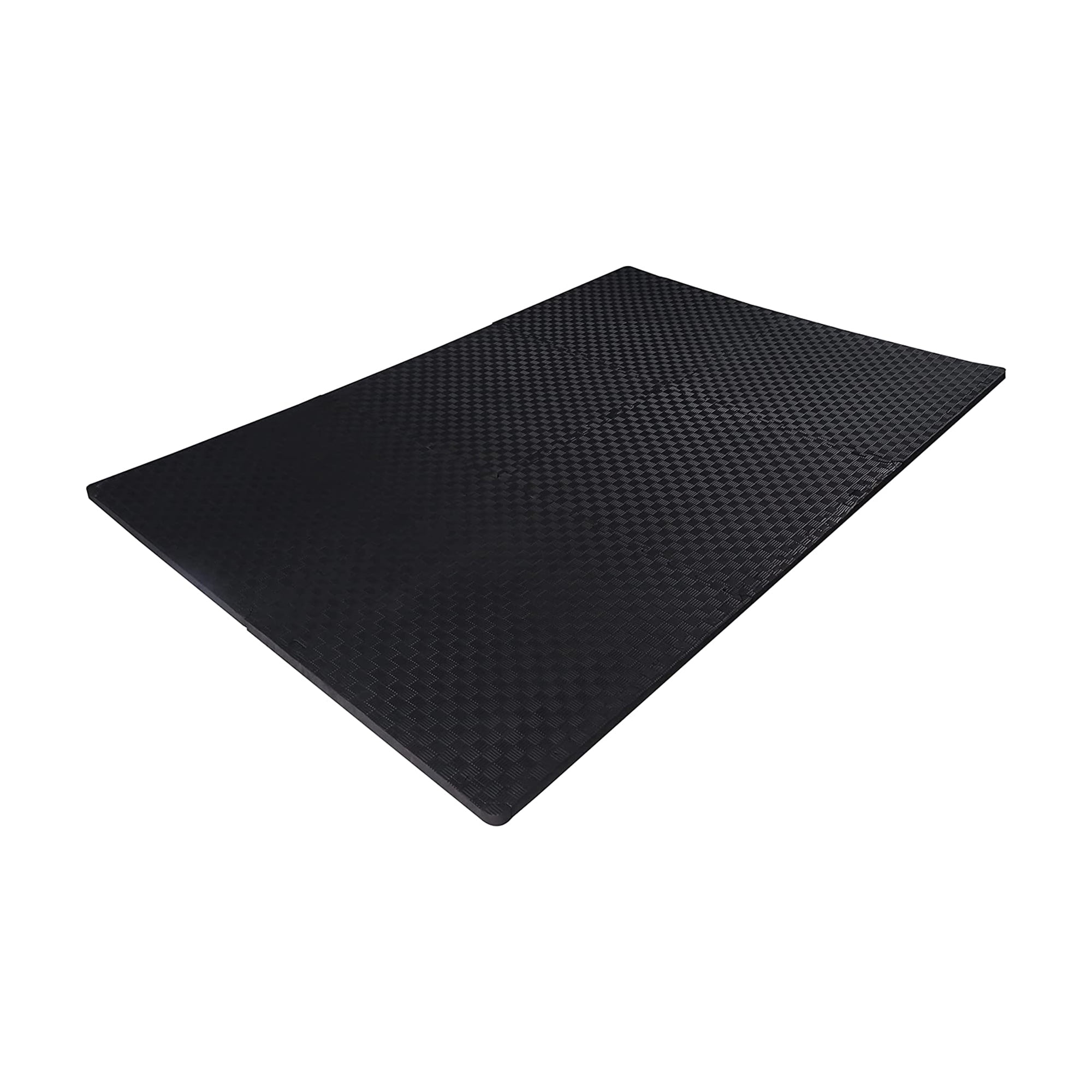 BalanceFrom 12-Pack 24”x24” Interlocking Foam Puzzle Exercise Mat, 1/2” Thick, Black