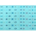 thumbnail image 1 of Ahgly Company Indoor Rectangle Abstract Light Blue Modern Area Rugs, 4' x 6', 1 of 4