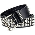 thumbnail image 2 of Studded Belt, Metal Punk Rock Rivet Belt with Bright Pyramid Studded for Women Men, 2 of 7