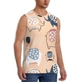 thumbnail image 2 of Bixox Men's Cute Ink Drawn Elephants Printed Shirt Sleeveless Fitness Tank Top-X-Large, 2 of 7