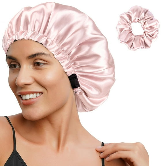Furuoping Luxury Double - Layer Satin Bonnet with Adjustable Elastic Band for Hair Care