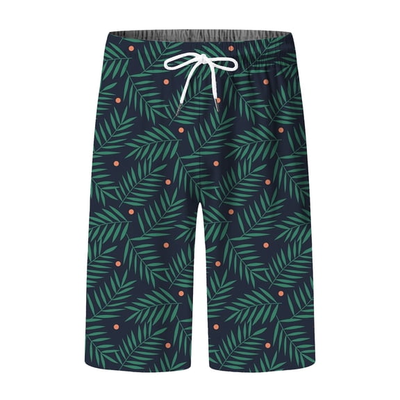 CONZONE Men'S Swim Trunks Hawaiian Graphic Y2K Board Shorts for Men Elastic Waist Drawstring Lightweight Quick Dry Summer Beach Swim Shorts With Pocket