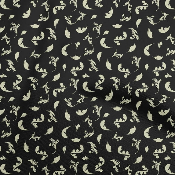 oneOone Cotton Poplin Twill Black Fabric Damask Sewing Fabric By The Yard Printed Diy Clothing Sewing Supplies 56 Inch Wide