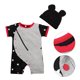 thumbnail image 3 of Mono de manga corta para niños, 2 piezas, divertido conjunto de una pieza para bebés, mono para niños de primera línea, 3 of 8