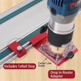 thumbnail image 3 of Aluminum Router Guide Rail Adapter with Limiter Rail Stop for Fixed Base Trim Routers, Compatible Most Router, 3 of 5
