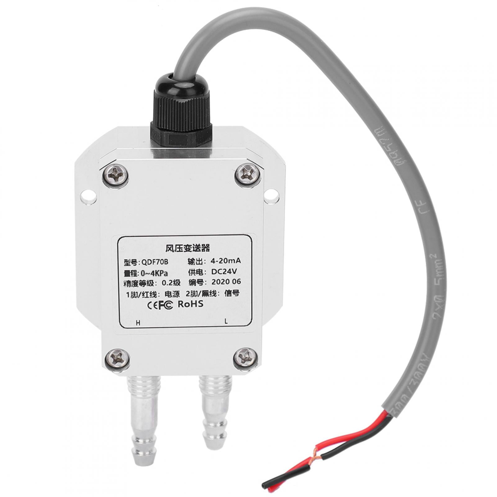 Wind Pressure Transmitter Pressure Transmitter Silver 4‑20mA DC24V Equipment Use for Industry Equipment Stable Wind Pressure Transmitter Pressure Transmitter Silver 4‑20mA DC24V Equipment Use for Industry Equipment Stable