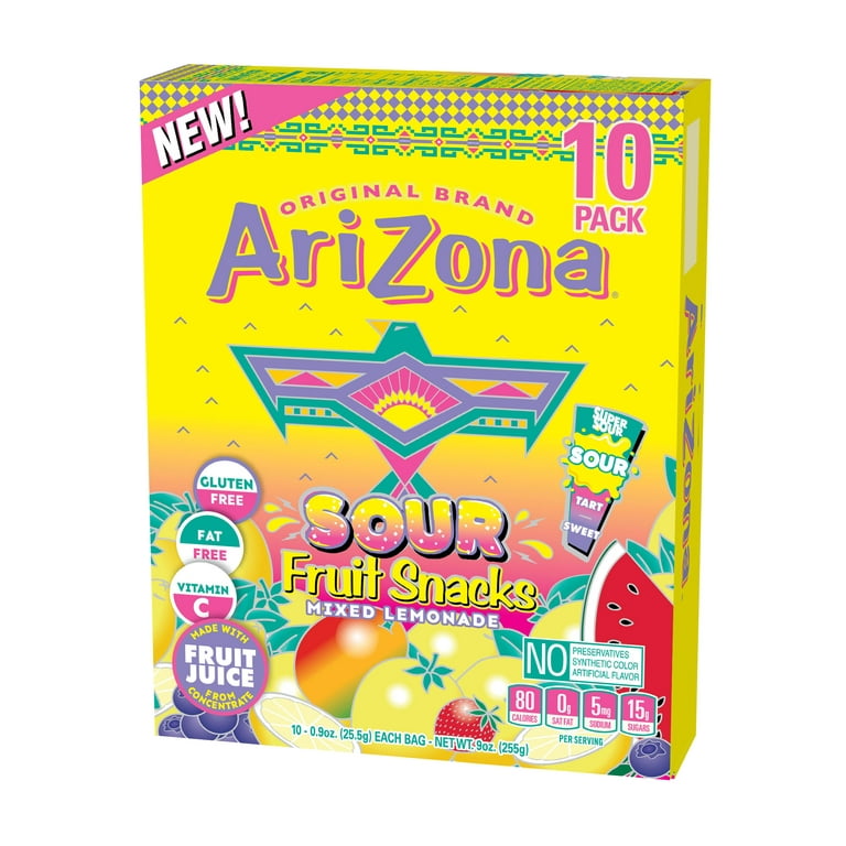 AriZona Lemonade Sours Fruit Snacks, 0.9 oz, 10 count - Walmart.com