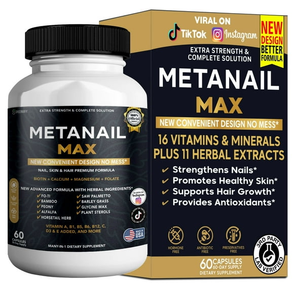 GreenVify Metanail Max Nail Health Support Supplement, 60 Capsules