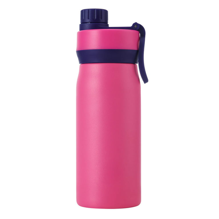 Built 16-Ounce Cascade Stainless Steel Water Bottle with Leakproof Chug  Lid, 16 fl oz, Pink