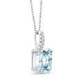 thumbnail image 2 of Gem Stone King 925 Sterling Silver Sky Blue Simulated Aquamarine and White Lab Grown Diamond Pendant Necklace for Women (2.76 Cttw, with 18 inch Silver Chain), 2 of 5