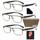thumbnail image 2 of Paquete de 3 gafas de lectura metálicas rectangulares para hombre, 1.5 2.0 2.5 3.0 3.5 4.0, 2 of 5