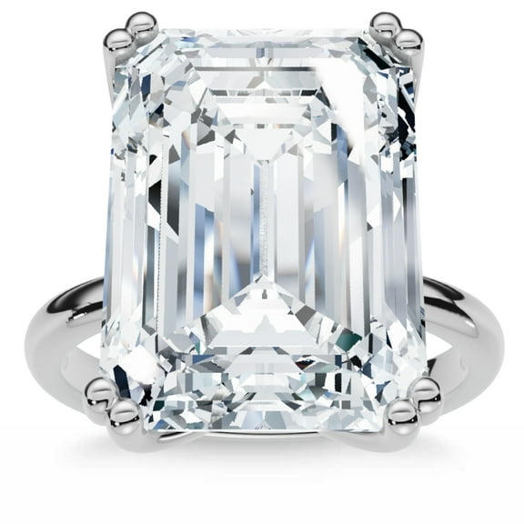 Pompeii Certified 10Ct Emerald Cut Diamond Solitaire Engagement Ring 14k Gold Lab Grown