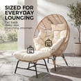 thumbnail image 4 of RADIATA Outdoor Egg Chair with Ottoman and Footrest, Wicker Patio Egg Chair, Indoor Outdoor Egg Chair with 6.5 in Cushion, 420 lb Capacity, Beige, 4 of 9