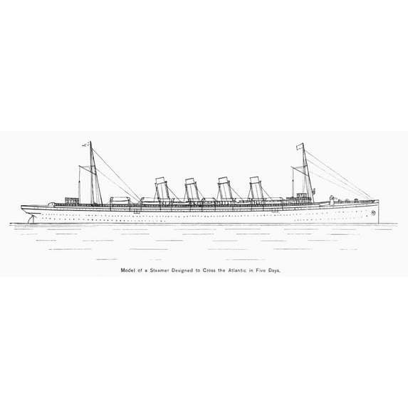 Transatlantic Liner, C1890. /Nmodel Of A Double-Screw Passenger Steamship Designed To Cross The Atlantic Ocean In Five Days. Line Engraving,