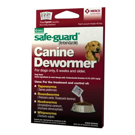 Safe-Guard Panacur (fenbendazole) K9 Dogs 40 lbs 4gm 3-Pack
