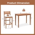 thumbnail image 4 of Costway 3 PCS Patio Eucalyptus Wood Bar Set Bar Height Dining Table & 2 Cushioned Chairs, 4 of 9
