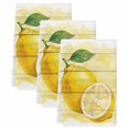 thumbnail image 2 of Lemon Kitchen Towels Set of 3, Yellow Summer Botanical Watercolor Wooden Absorbent Dish Towels for Kitchen, Microfiber Hand Towel, Quick Drying Tea Towel for Cleaning Decorative Dishcloths, 2 of 7