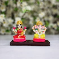 Lakshmi Ganesha Statue Laxmi with Ganesha Idol Gajanan Dhan Lakshmi Deity Housewarming Gift Lakshmi Ganesha Sculpture Hindu God Goddess Statue Diwali Pooja Decor Housewarming Gift - AtoZ India Cart