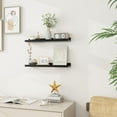 thumbnail image 2 of Floating Shelves es Wall Shelves Set of Wood Storage Shelves with Ledge Wall Mounted Floating Shelf for Living Room Kitchen Bedroom Books Photo Frames Decor Walnut, 2 of 8